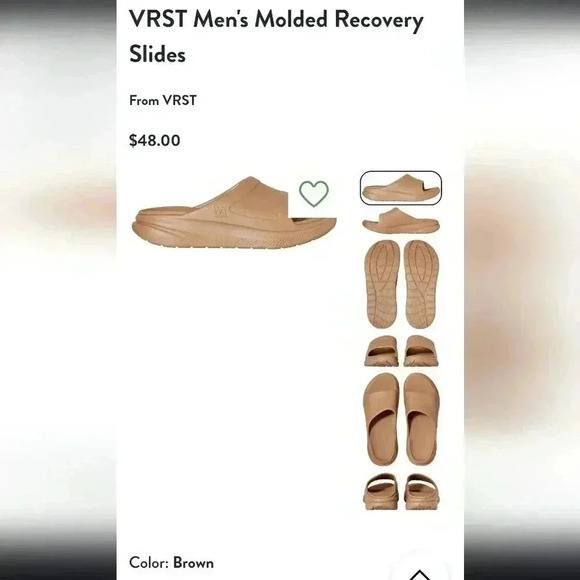 VRST MENS MOLDED RECOVERY SLIDES TAN BROWN SIZE 9 AND 10S  NWT - Picture 8 of 8
